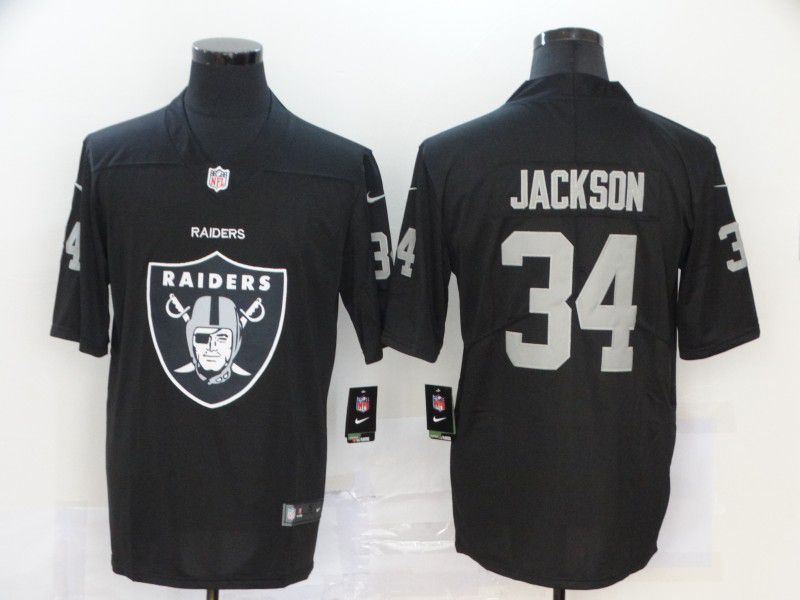 Men Oakland Raiders 34 Jackson Black Nike Team logo fashion NFL Jersey